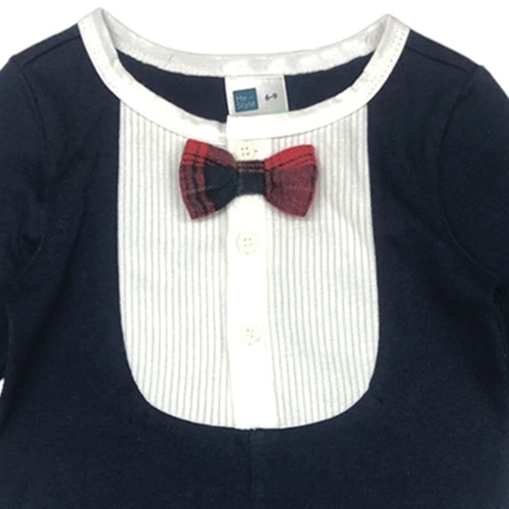 KNIT ROMPER GALACTIC NAVY BLUE 0-3 MONTH
