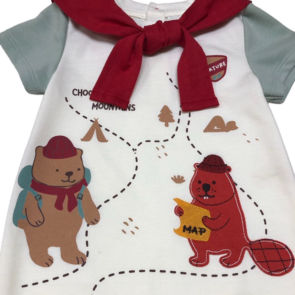 ME STYLE KNIT ROMPER AUTUMN ROAD CREAM 9-12 MONTH