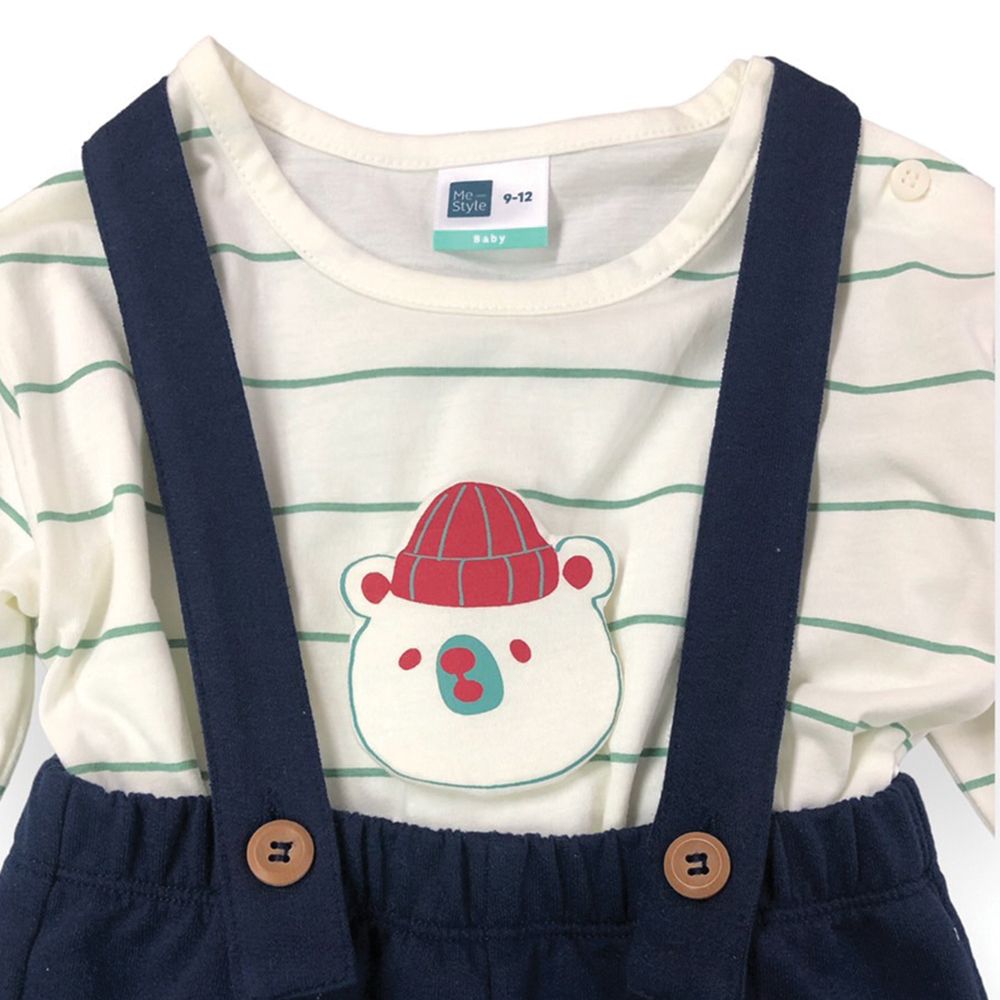 MESTYLE ชุดเอี๊ยมและเสื้อ สีกรมท่า ไซซ์ 3-6 เดือน