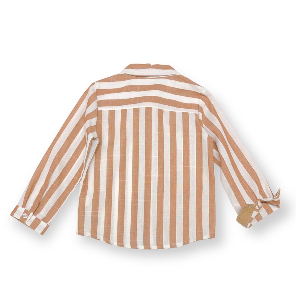 MESTYLE เสื้อเชิ้ตแขนยาว PUZZLE สีน้ำตาล ไซซ์ 3 ปี