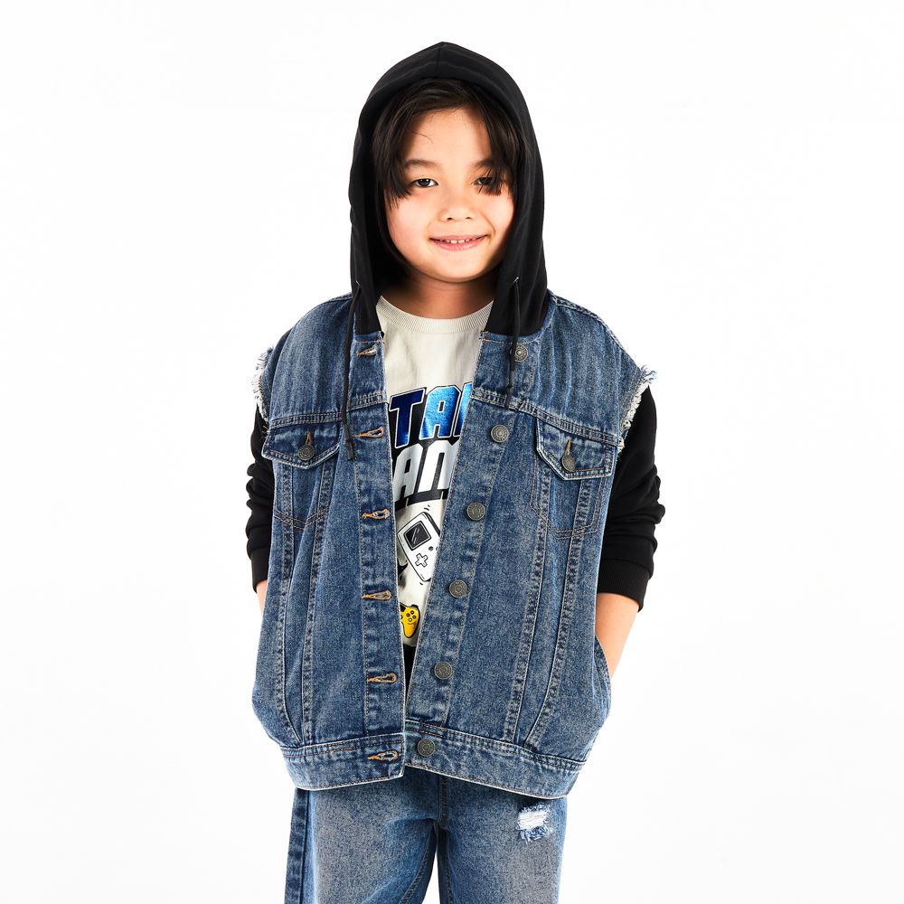 JACKET WOVEN DOODLE FUN LIGHT BLUE 9 YEAR