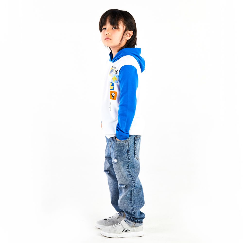 MESTYLE เสื้อฮูดแขนยาว สีขาว ไซซ์ 5 ปี