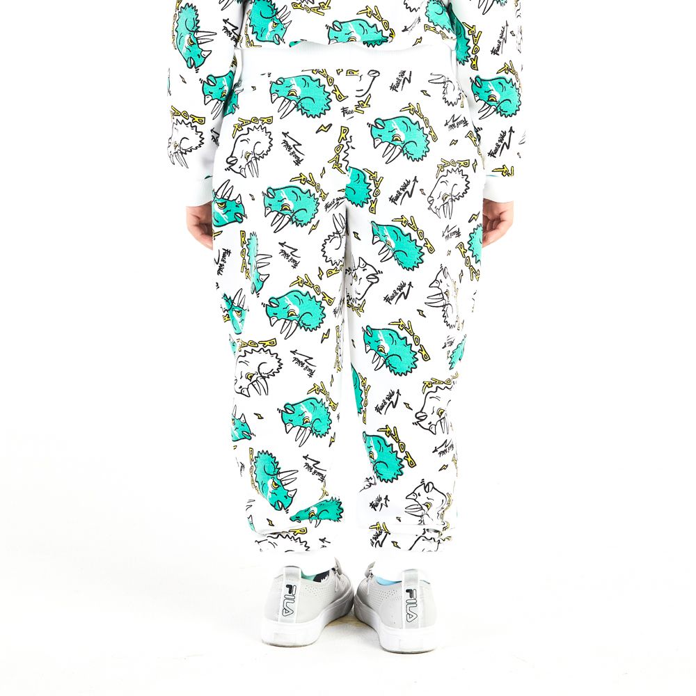 KNIT PANTS DUDE DINO WHITE 7 YEAR