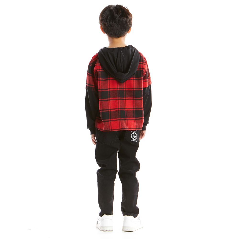MESTYLE SHIRT WOVEN COOL BEARS RED SIZE 7 YEAR