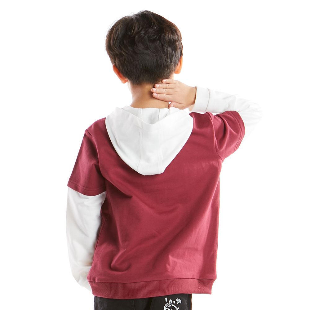 MESTYLE เสื้อฮูดแขนยาวCOOL BEARS สีแดง ไซซ์ 7 ปี