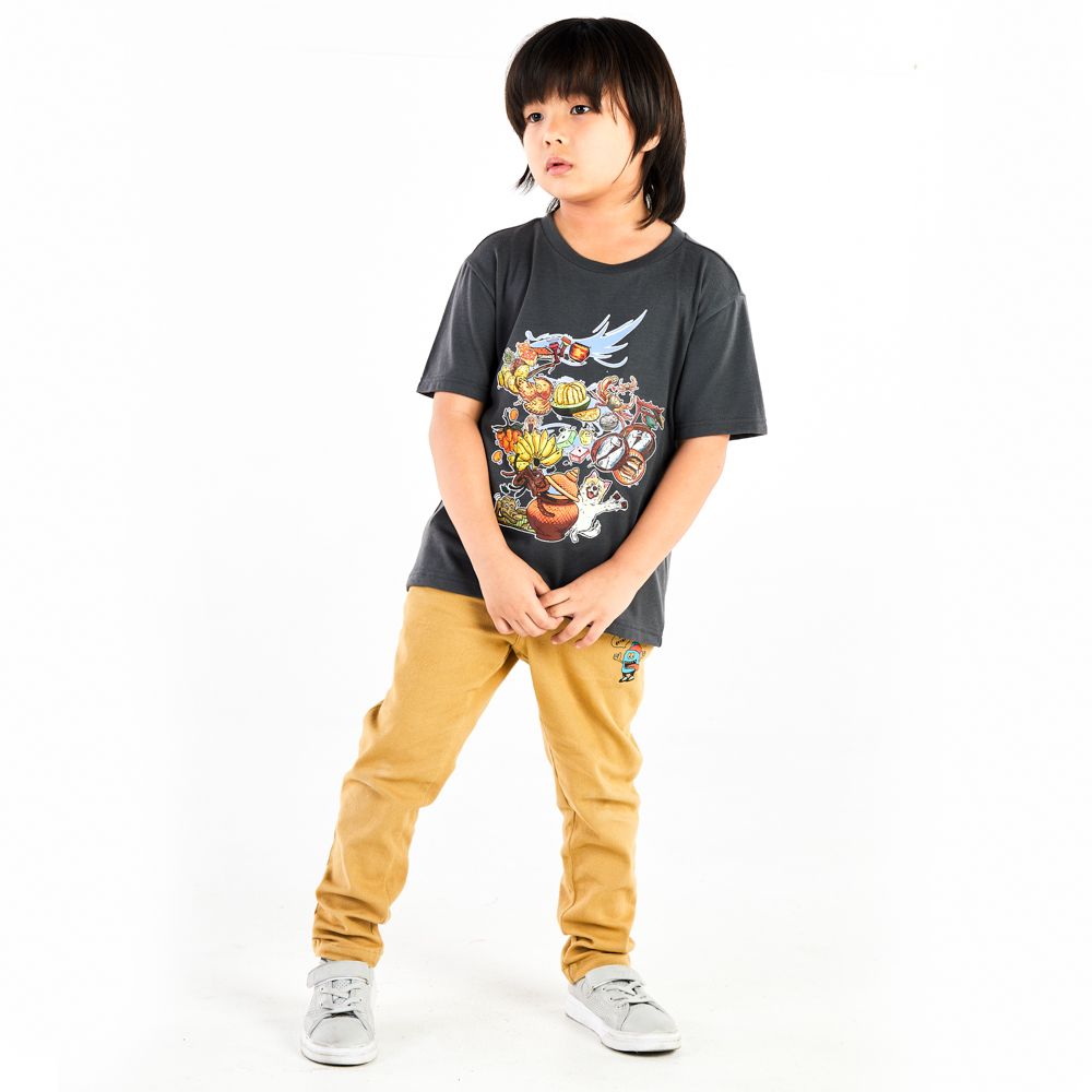 MESTYLE T-SHIRT YOUNG DESIGN CHARCOAL DARK GRAY SIZE 5 YEAR