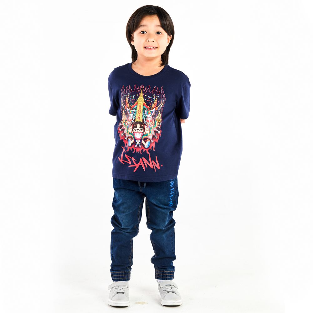 MESTYLE T-SHIRT YOUNG DESIGN NAVY BLUE SIZE 9 YEAR