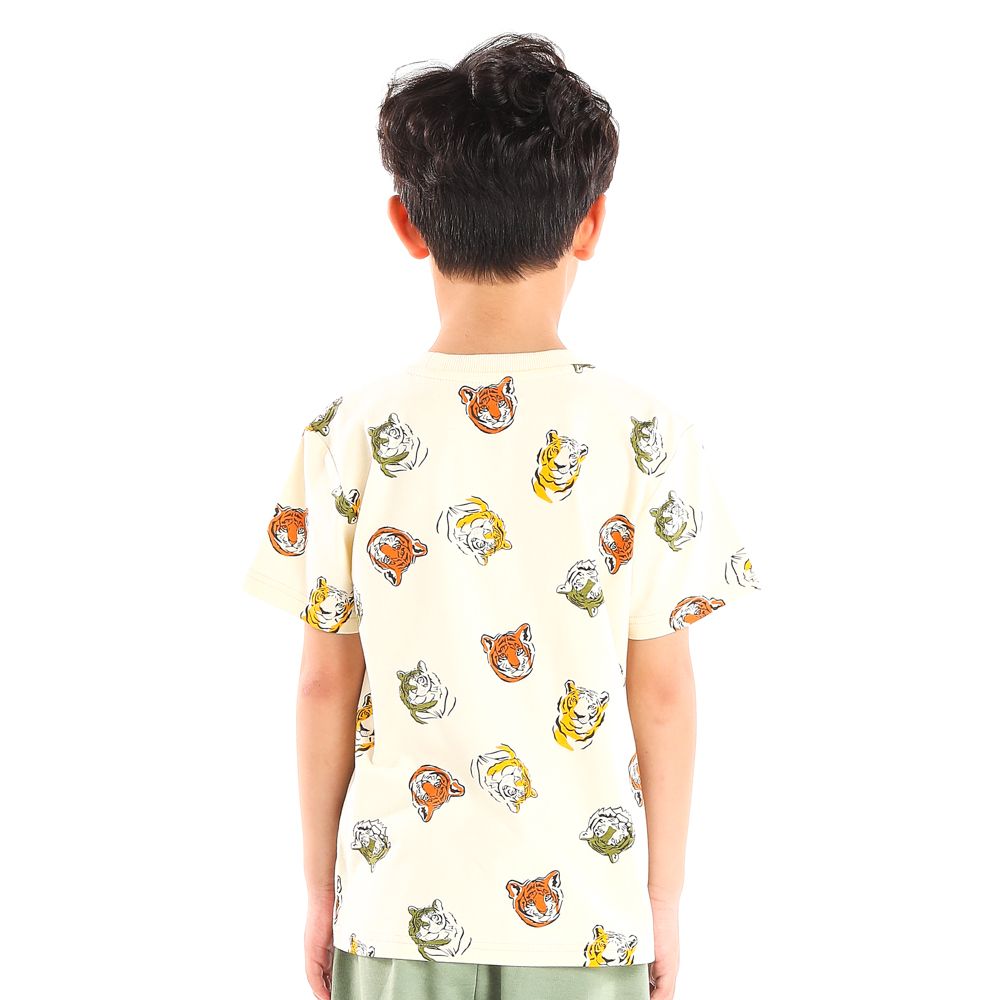 ME STYLE เสื้อแขนสั้นOUTDOORS ครีม 7 ปี