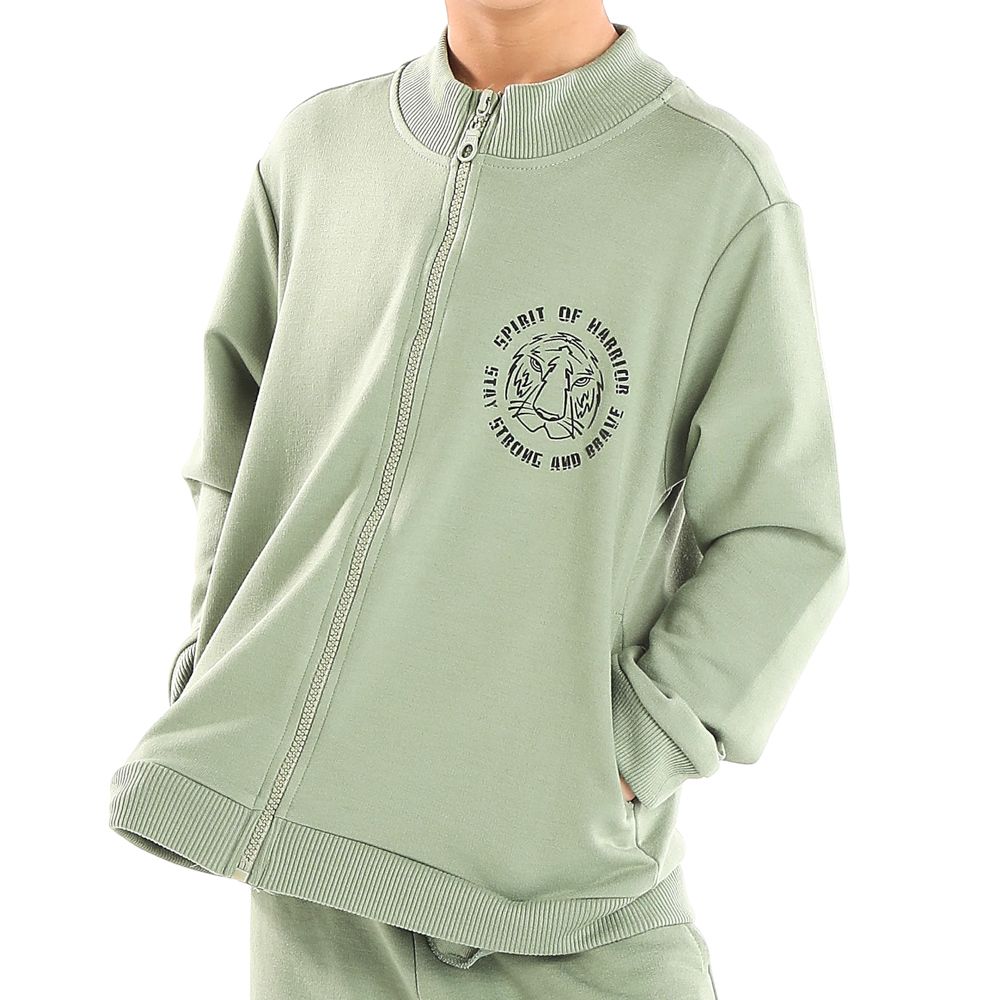 MESTYLE เสื้อแจ็คเก็ต OUTDOORS สีเขียวเข้ม ไซซ์ 5 ปี