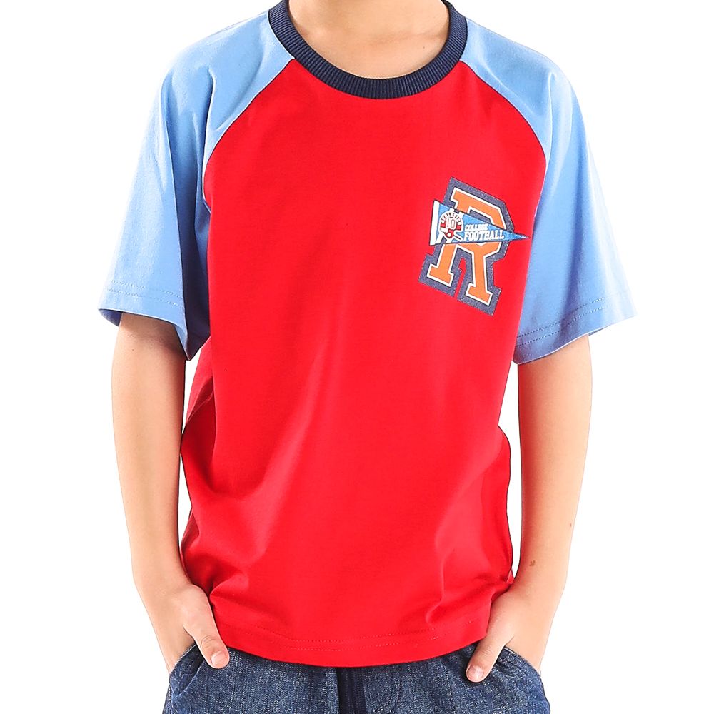 ME STYLE เสื้อแขนสั้นไหลสโลป แดง 9 ปี