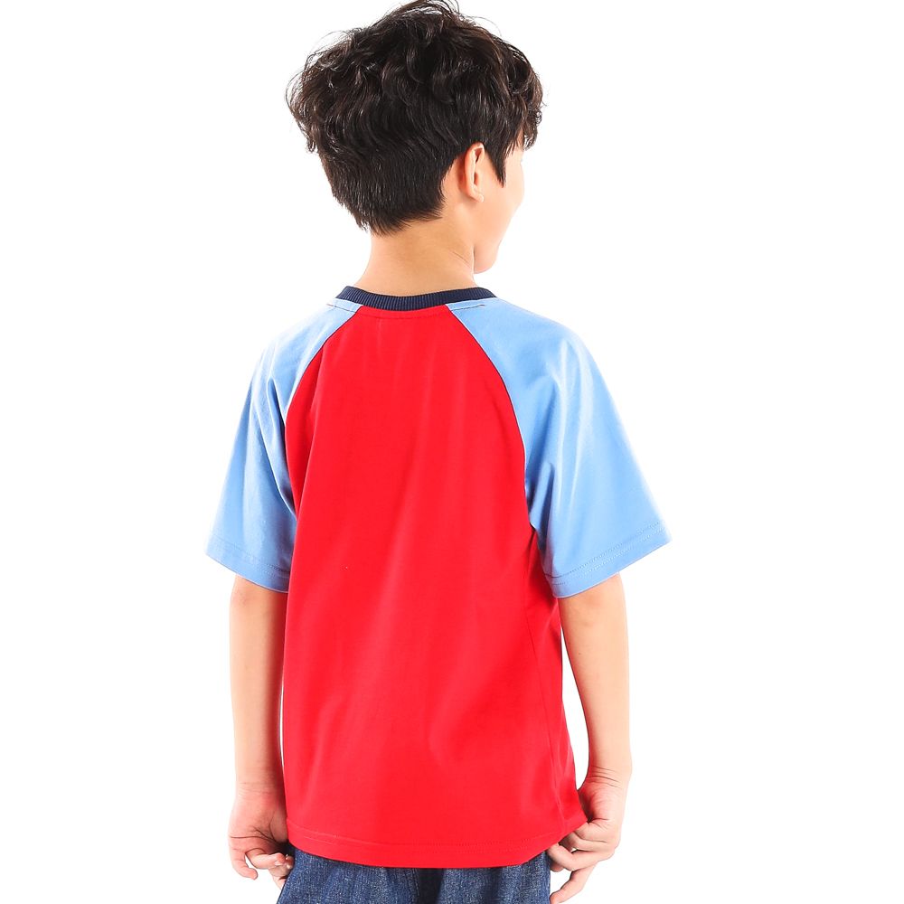 ME STYLE เสื้อแขนสั้นไหลสโลป แดง 9 ปี