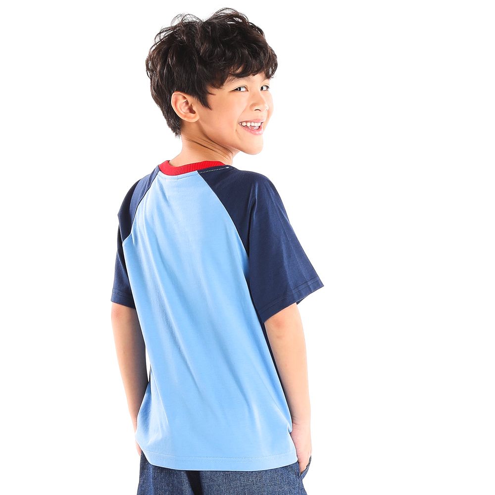 ME STYLE เสื้อแขนสั้นไหลสโลป ฟ้า 7 ปี