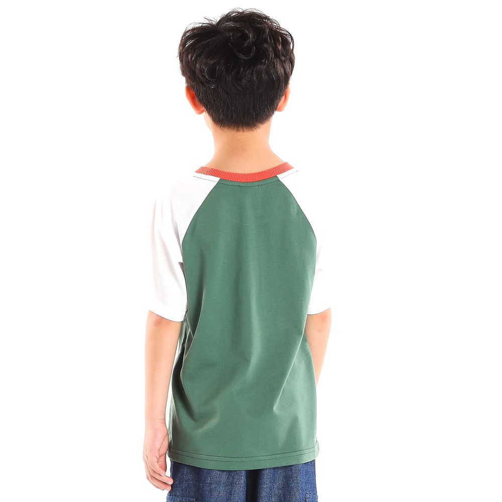 ME STYLE เสื้อแขนสั้นไหลสโลป เขียว 5 ปี