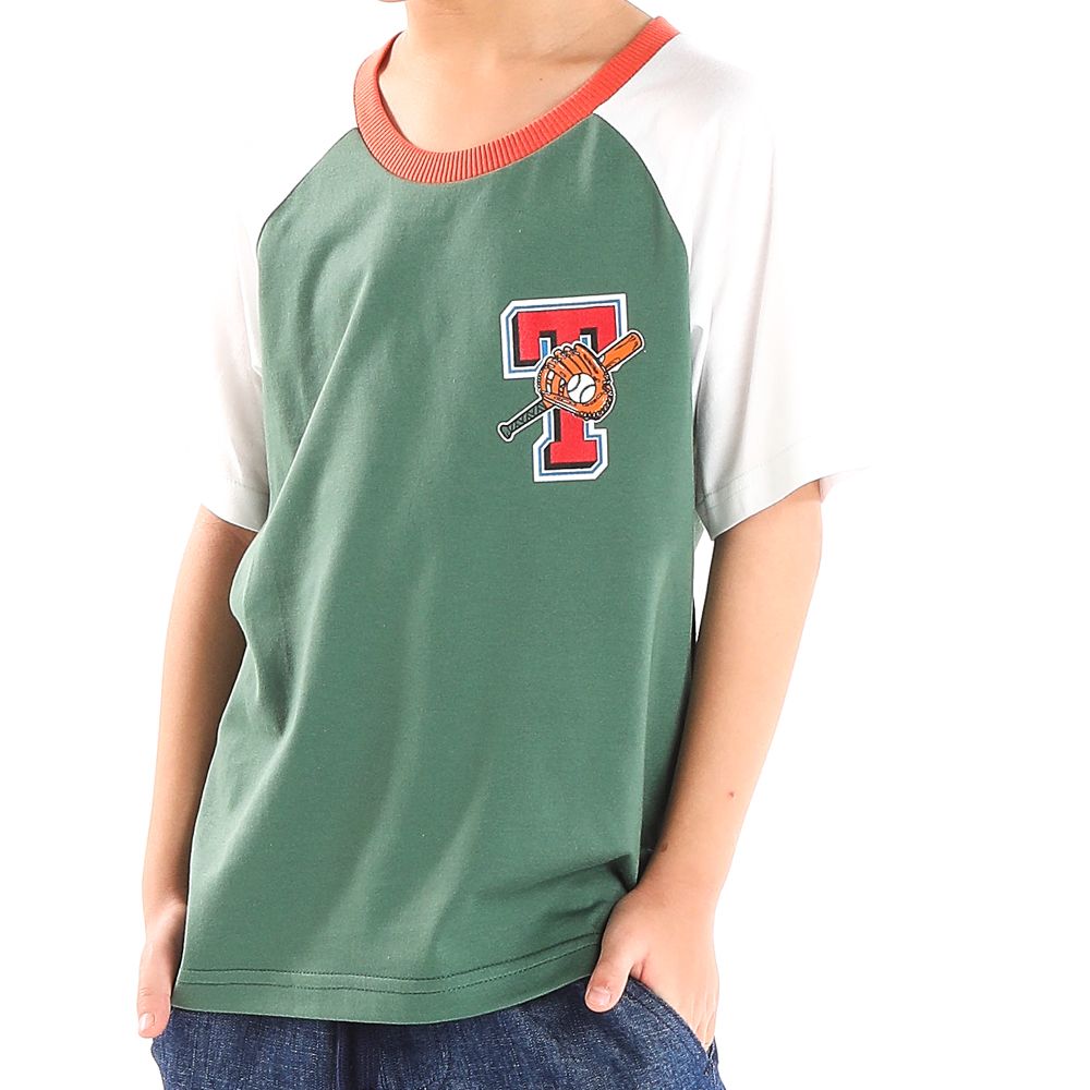 ME STYLE เสื้อแขนสั้นไหลสโลป เขียว 9 ปี