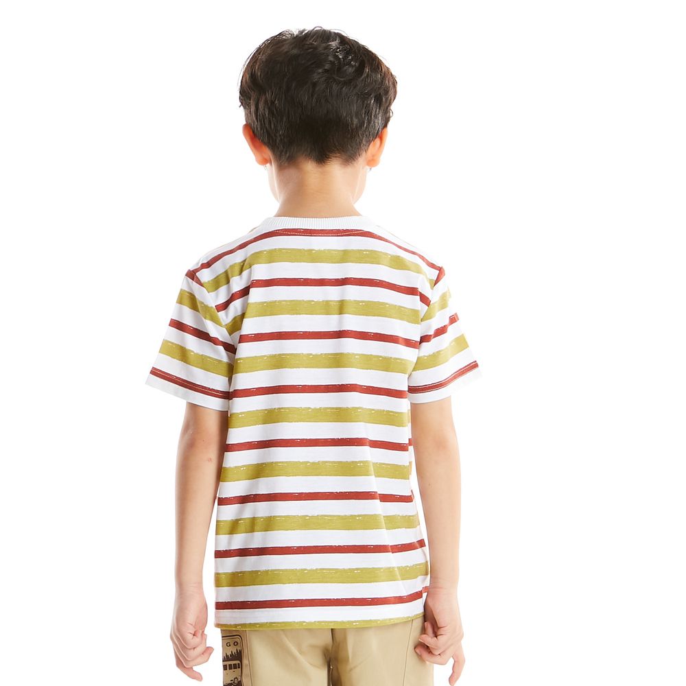 MESTYLE เสื้อแขนสั้นลายริ้ว สีเขียว ไซซ์ 5 ปี