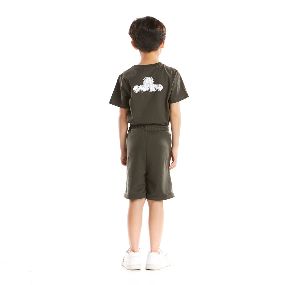KNIT SHORTS GARFIELD DARK GRAY 5 YEAR