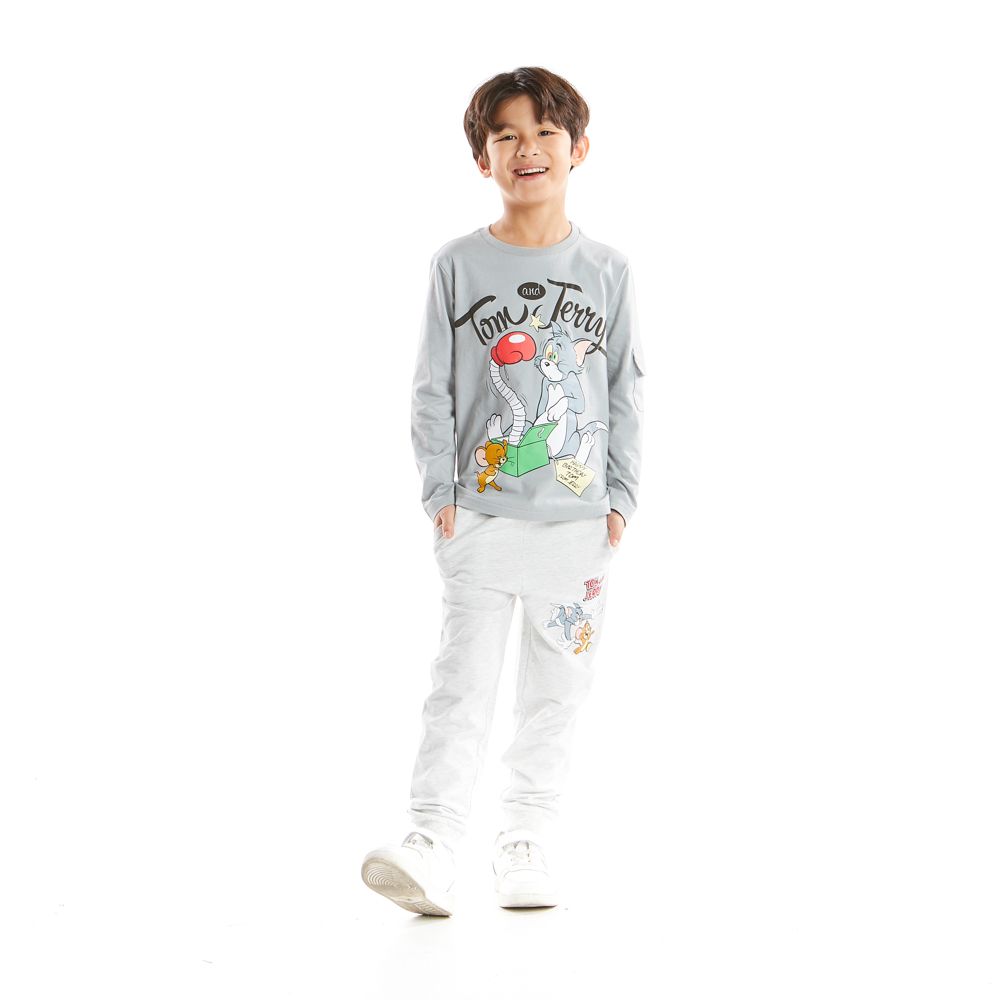 เสื้อแขนยาวTOM JERRY เทา 7 ปี