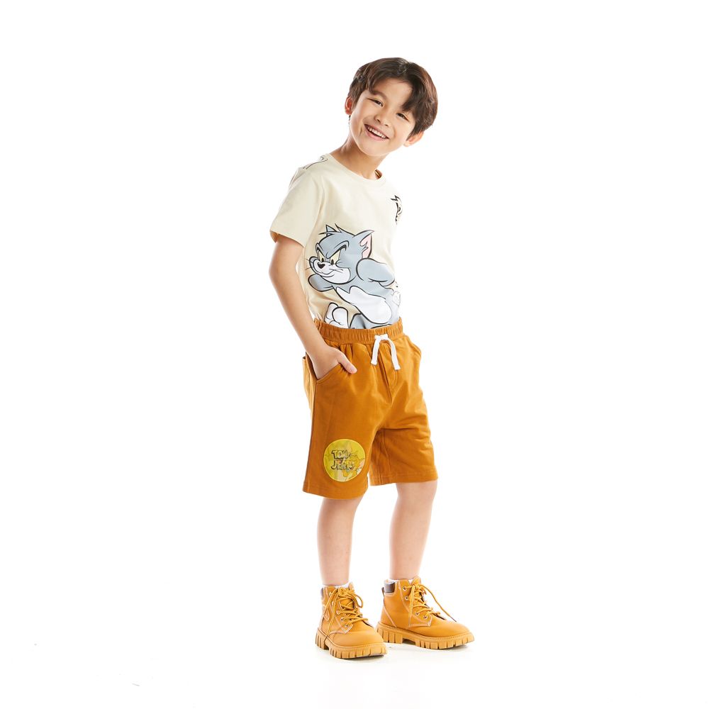 KNIT SHORTS TOM JERRY BROWN 5 YEAR