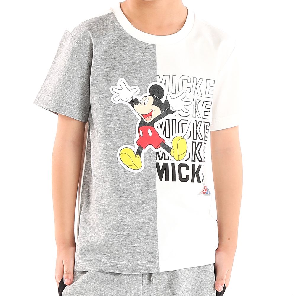 DISNEY เสื้อแขนสั้นตัดต่อMICKEY ขาว 5 ปี