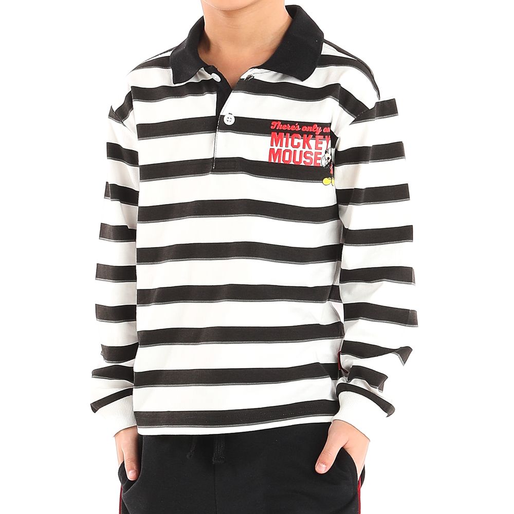 DISNEY เสื้อแขนยาวริ้วMICKEY ดำ 7 ปี