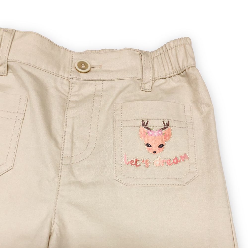 ME STYLE TWILL FLARED TROUSERS RETRO BEIGE 2 YEAR