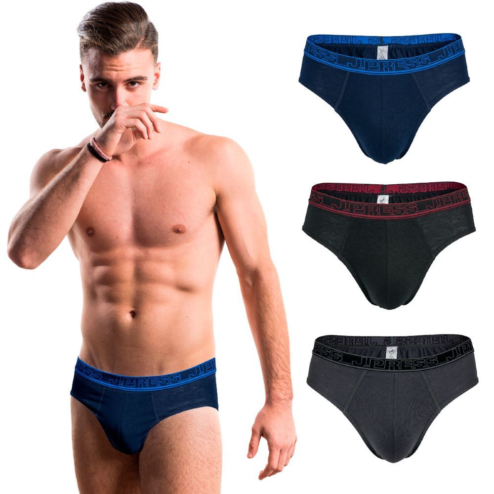 J.PRESS MEN UNDERWEAR ELASTIC MIXED COLORS SIZE XL PACK 3