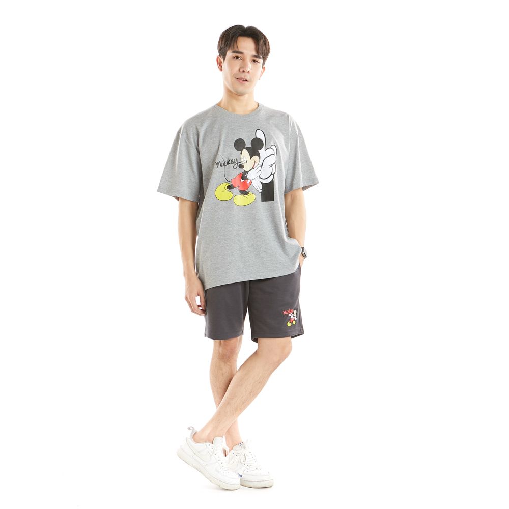 เสื้อยืดพิมพ์สีเทา M