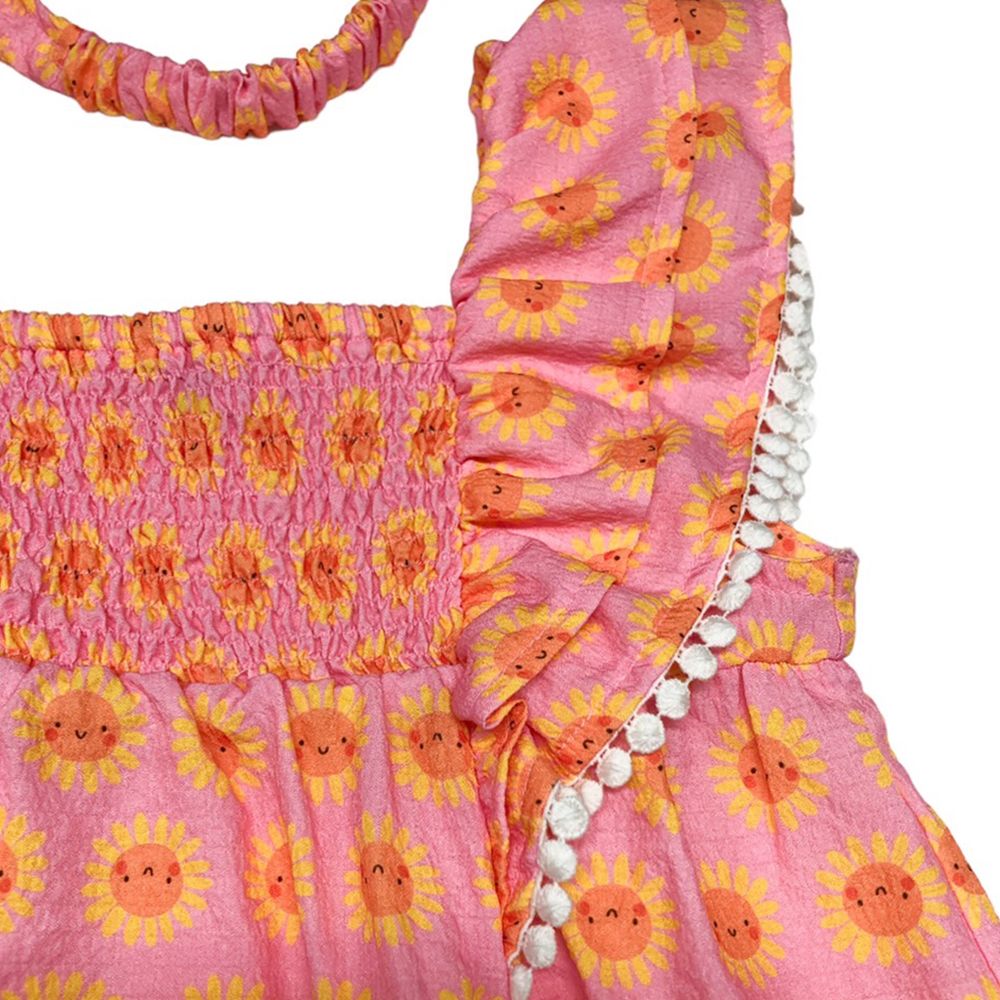 ME STYLE เดรสแต่งลาย SUNRISE สีส้ม ไซส์ 2