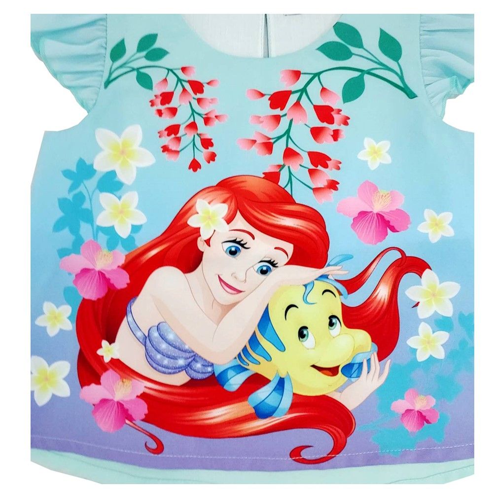 DISNEY MESTYLE เสื้อแขนระบาย ARIEL สีเขียวอ่อน 3 ปี