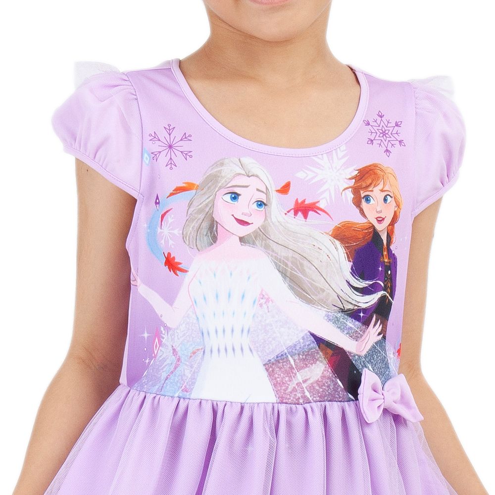 DISNEY ชุดกระโปรงผ้ายืด FROZEN สีม่วง ไซส์ 5