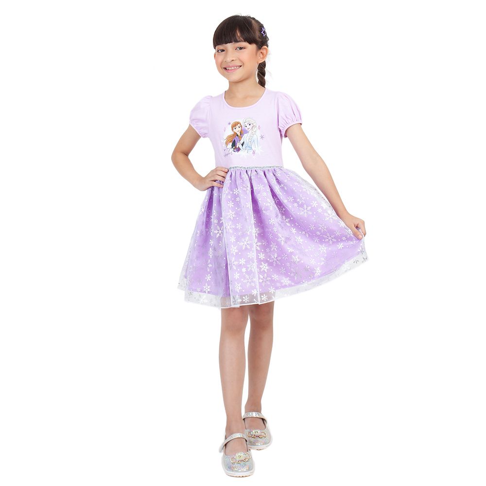 DISNEY ชุดกระโปรงผ้ายืด FROZEN ม่วง 9 ปี