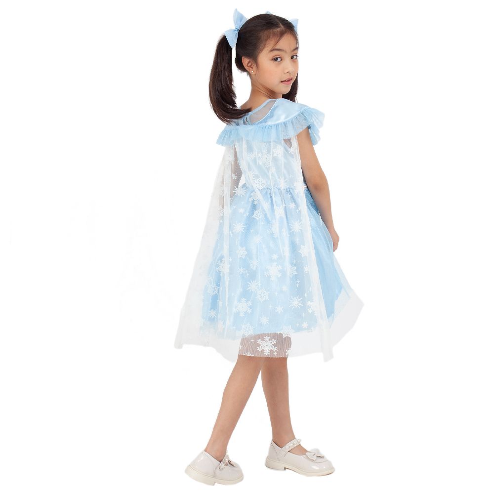 DISNEY ชุดกระโปรงผ้าทอ FROZEN สีฟ้า 9 ปี