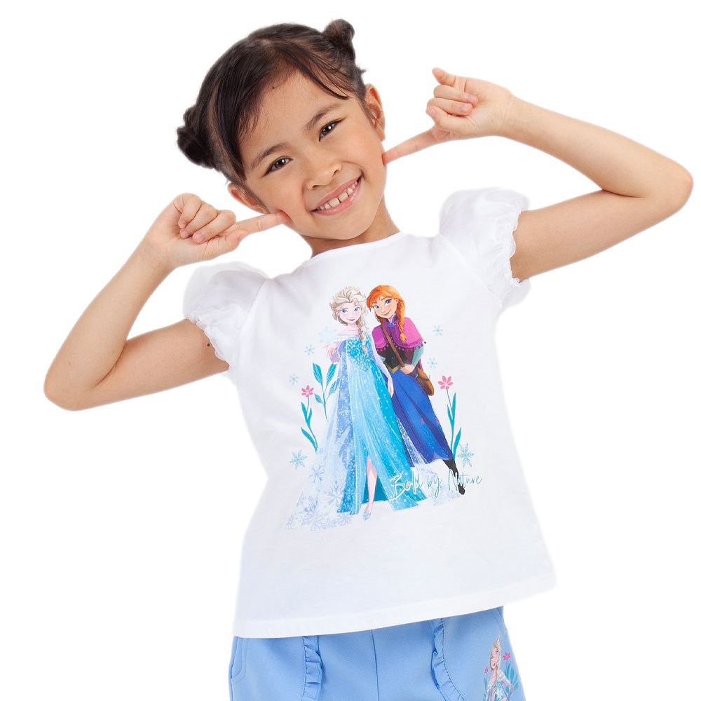 DISNEY เสื้อยืด FROZEN สีขาวครีม ไซส์ 7