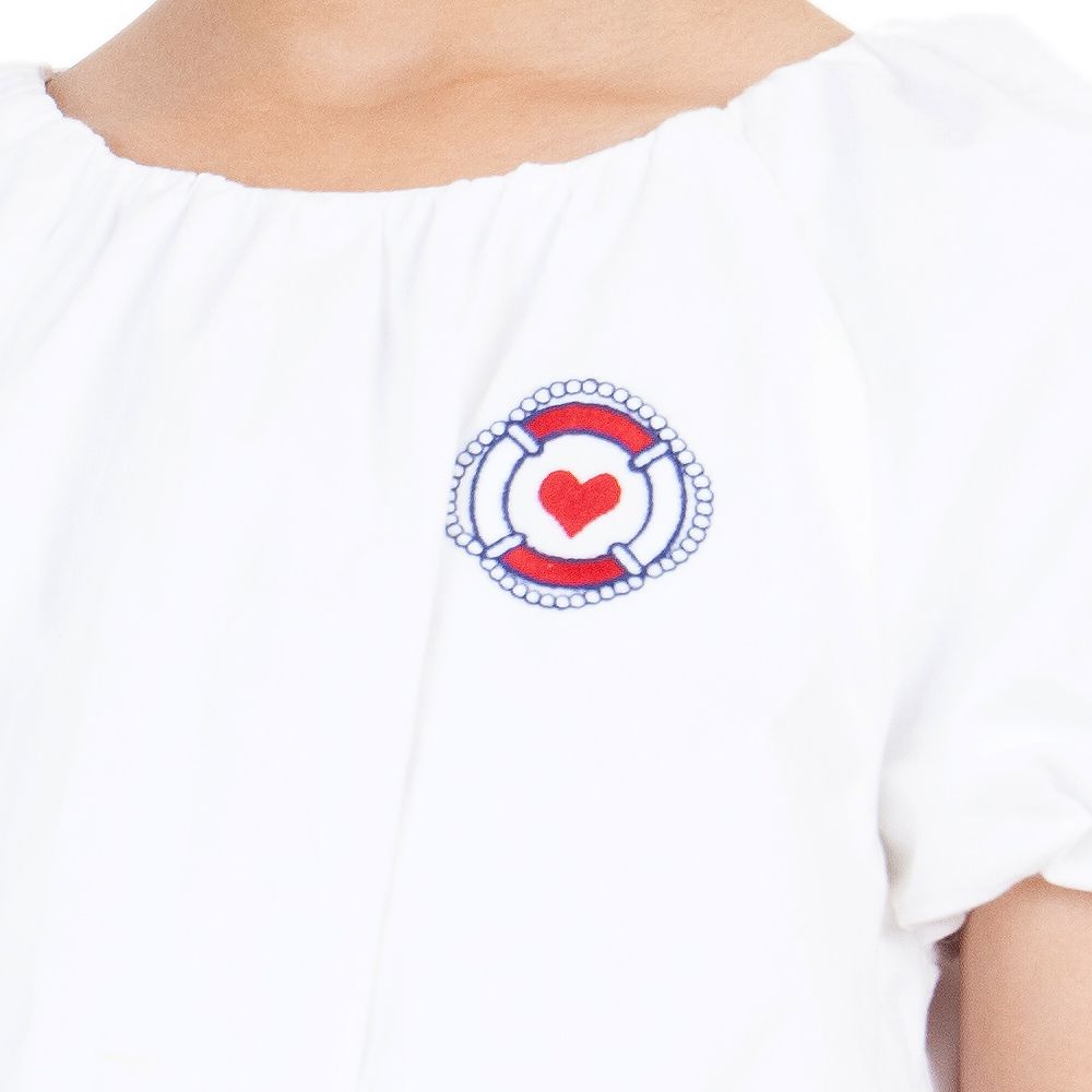 MESTYLE เสื้อแขนพอง MARINE สีขาวครีม ไซซ์ 9 ปี