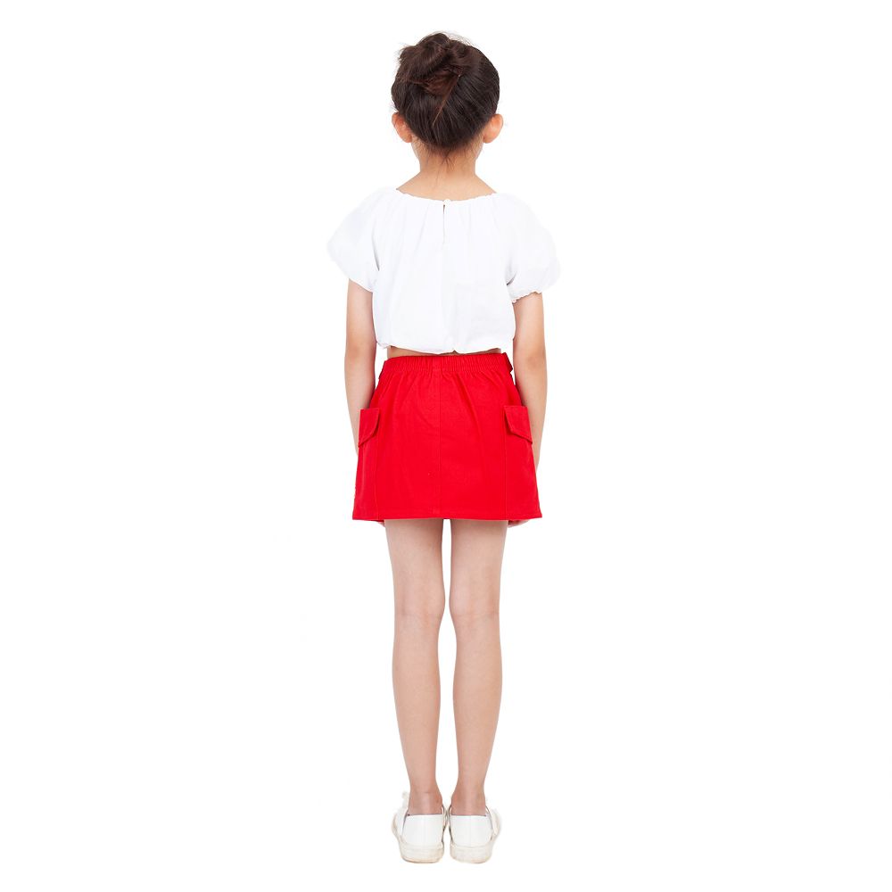 ME STYLE WOVEN SKIRT MARINE RED 9 YEARS