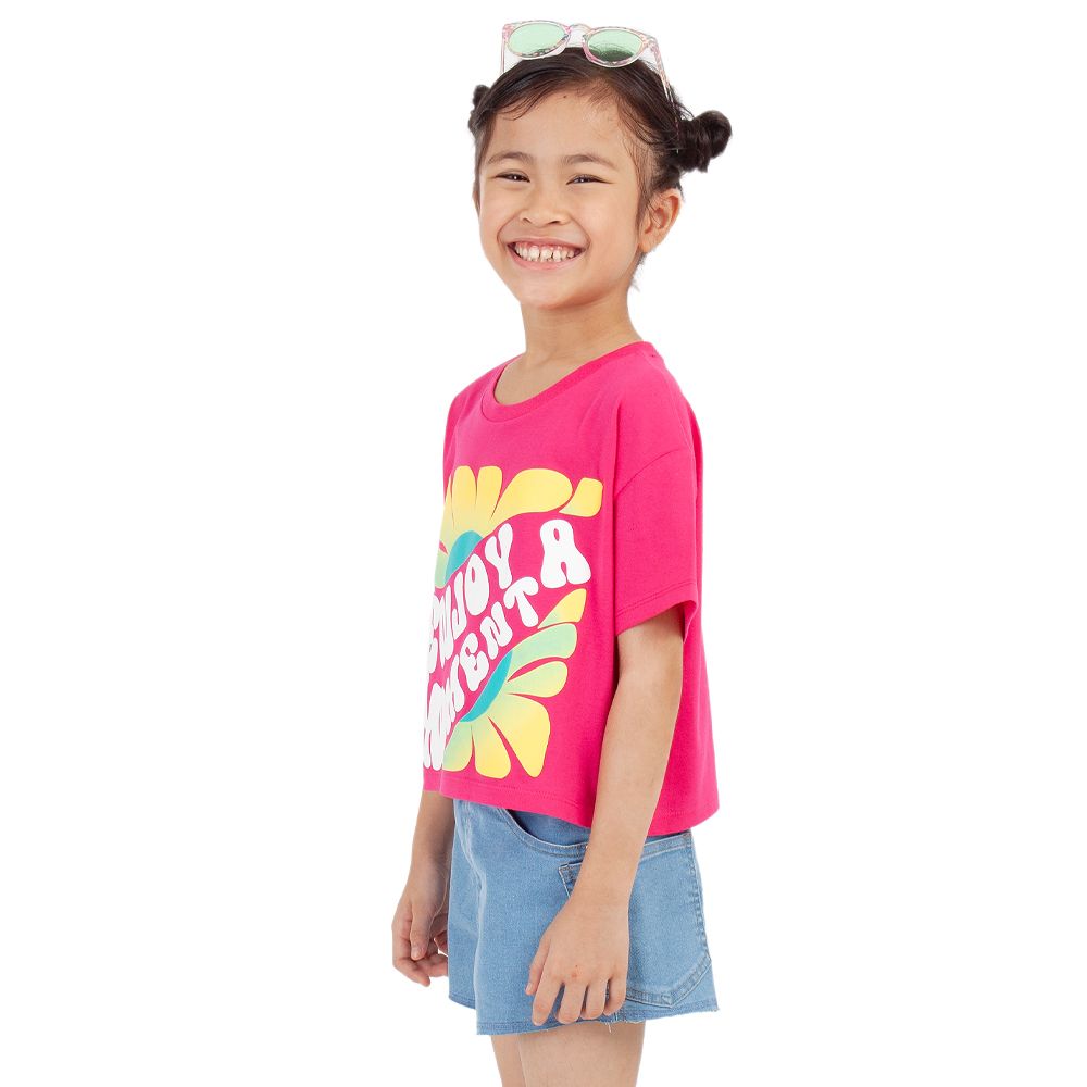 ME STYLE เสื้อยืด สีชมพูสด ไซส์ 7