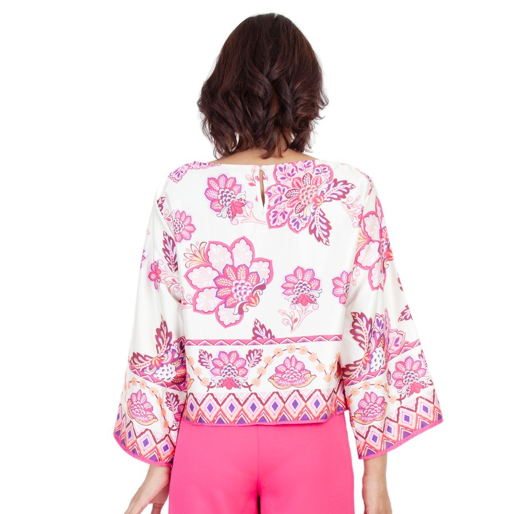 ME STYLE BLOUSE W-PRINT PINK XL