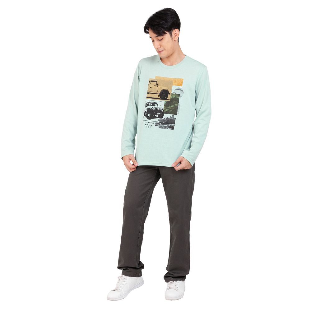 MESTYLE เสื้อแขนยาวพิมพ์สีเขียว ไซส์ XL