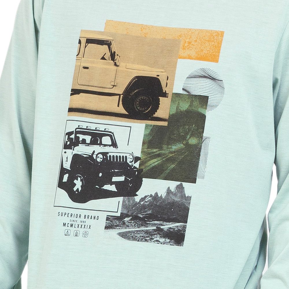 MESTYLE เสื้อแขนยาวพิมพ์สีเขียว ไซส์ XL