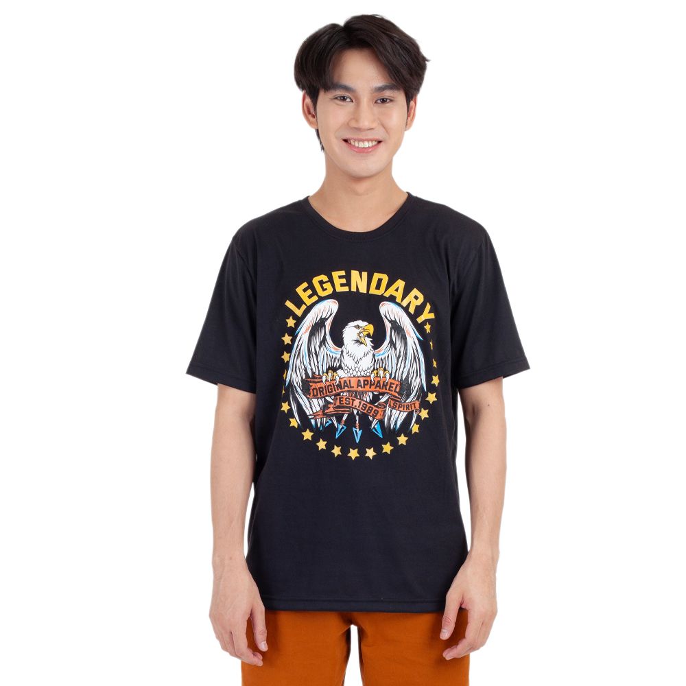 ME STYLE เสื้อยืดพิมพ์สีดำ ไซส์ M