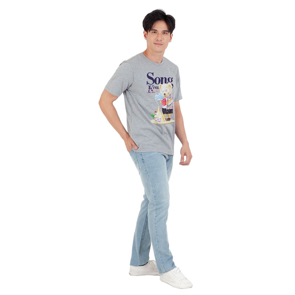 ME STYLE เสื้อยืดพิมพ์ สีเทา ไซส์ L