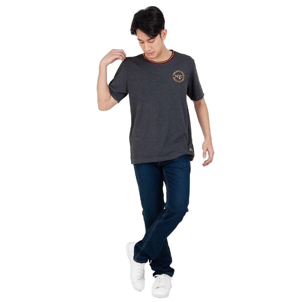 MESTYLE เสื้อยืดปักสีเทาเข้ม ไซส์ L