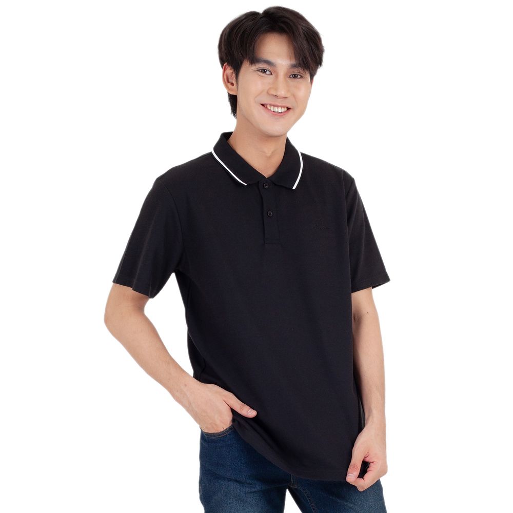 ME STYLE เสื้อโปโลพื้นสีดำ ไซส์ S