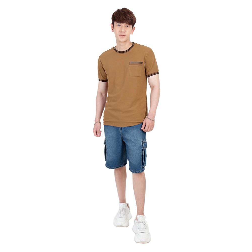 MESTYLE เสื้อยืดพิมพ์ สีกากี ไซซ์ L