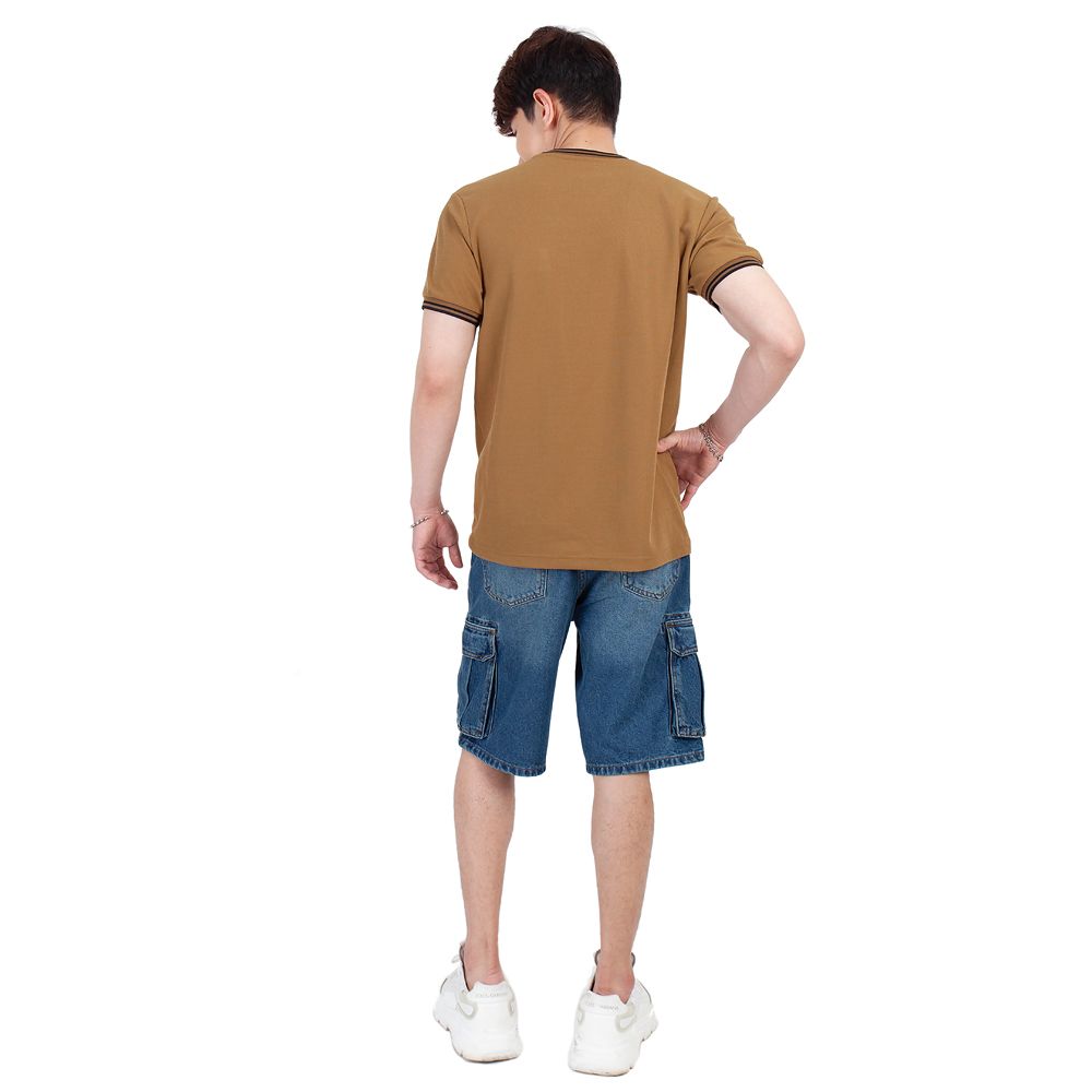 ME STYLE เสื้อยืดพิมพ์สีกากี XL