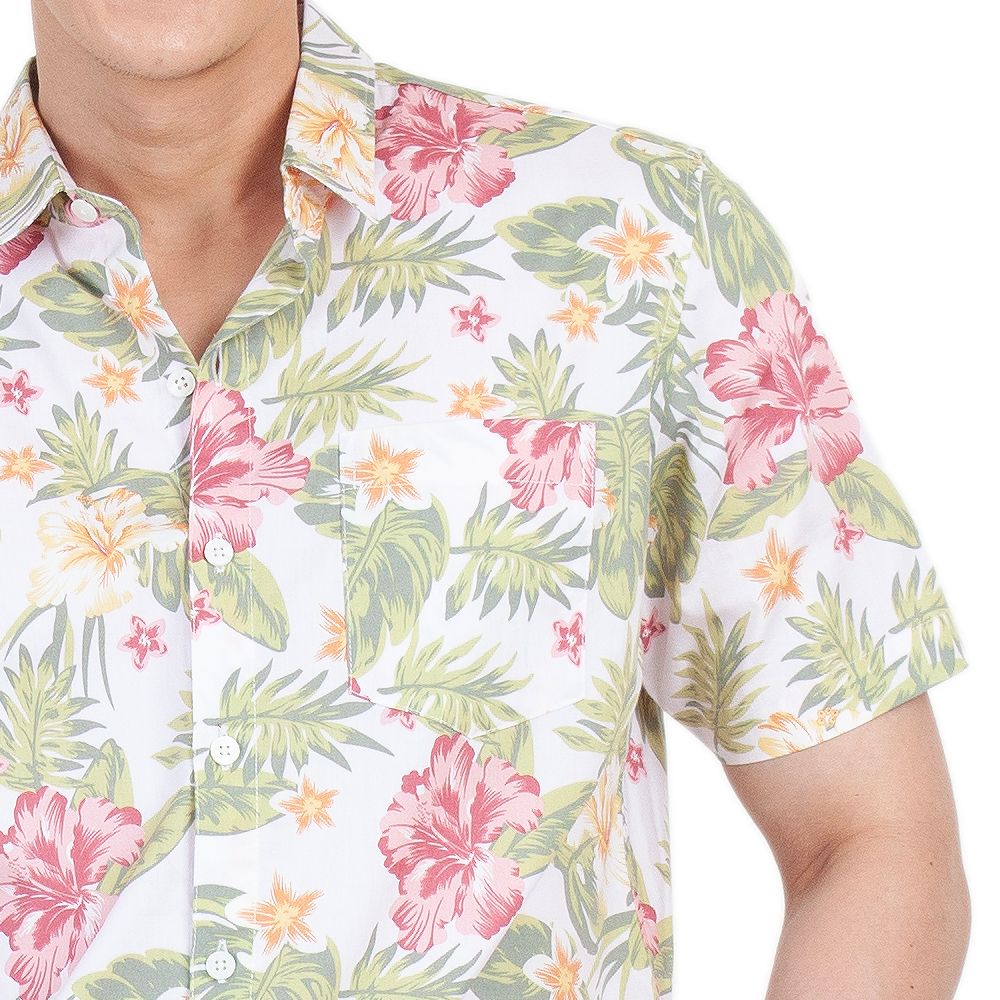 ME STYLE เชิ้ตพิมพ์ลาย สีชมพู L