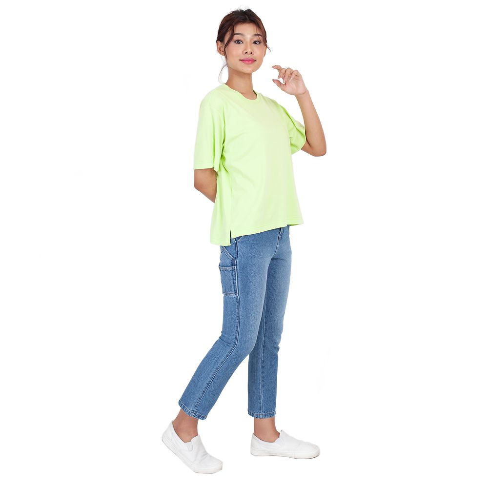 MESTYLE เสื้อยืดสีพื้น สีเขียว ไซซ์ S