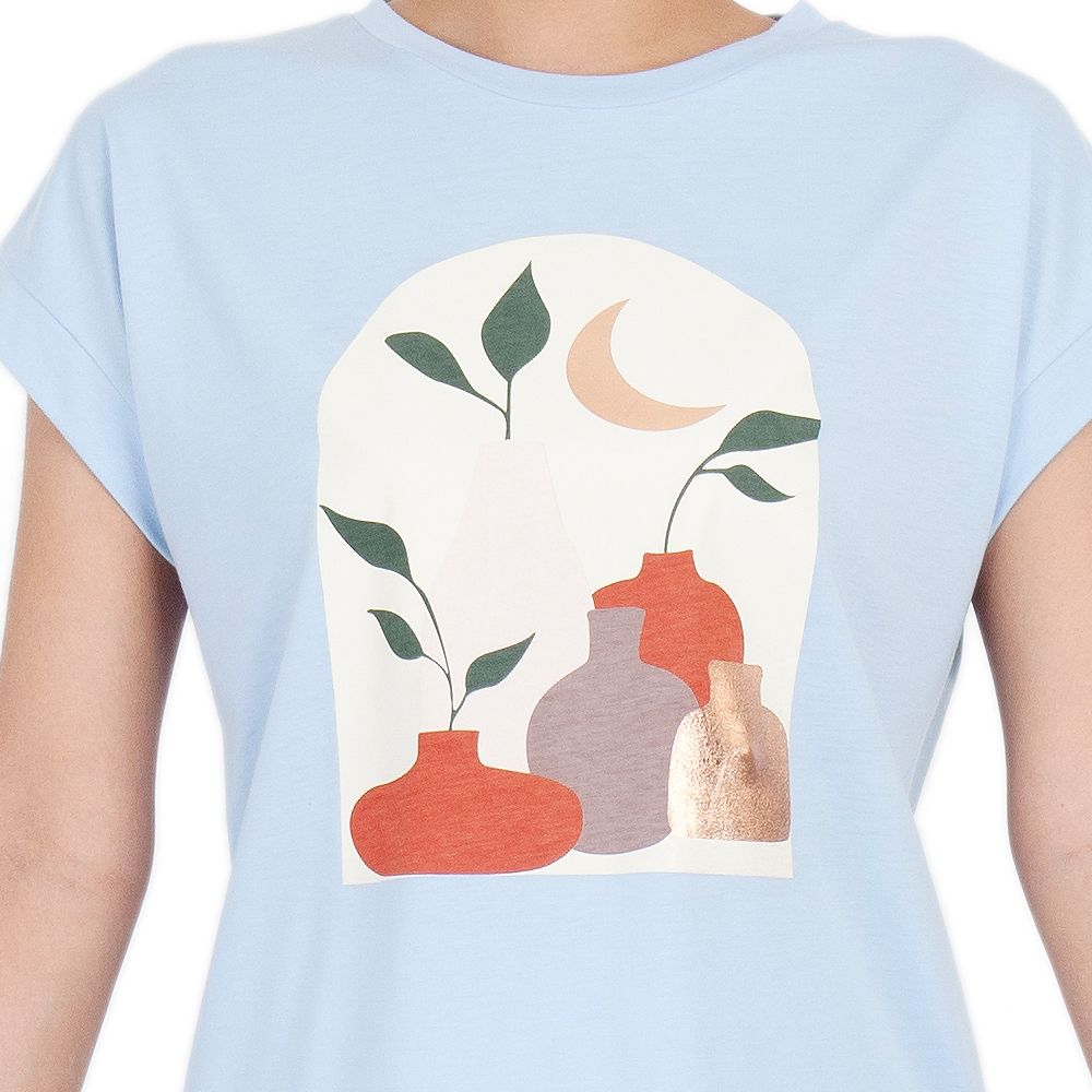 ME STYLE PRINTED T-SHIRT BLUE S