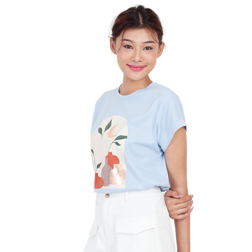 MESTYLE PRINTED T-SHIRT BLUE SIZE XL