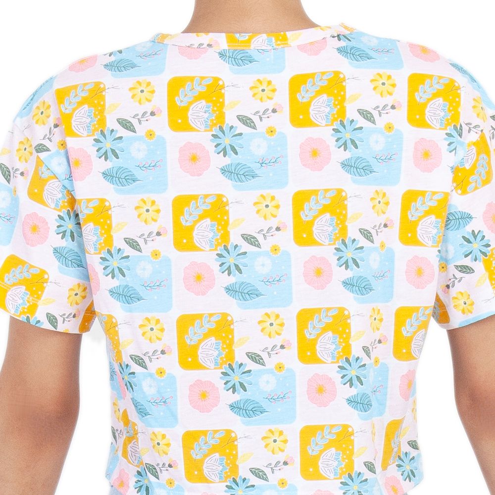 ME STYLE เสื้อยืดพิมพ์ลาย สีเหลือง S